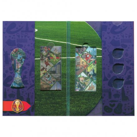 Альбом &quot;ЧМ по футболу 2018 года в России&quot; - 3 капсулы, 3 блистера и карман для банкноты (пустой)