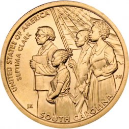 США 1 доллар 2020 год - Американские инновации - Педагог и борец за гражданские права Септима Пуансетт Кларк (D)