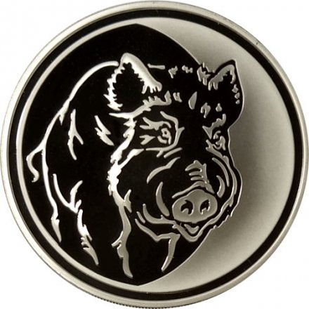 Монета Россия 3 рубля 2007 год - Лунный календарь. Год Кабана