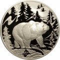 Монета Животный мир стран ЕврАзЭС, Медведь - 3 рубля - СПМД - 2009 год