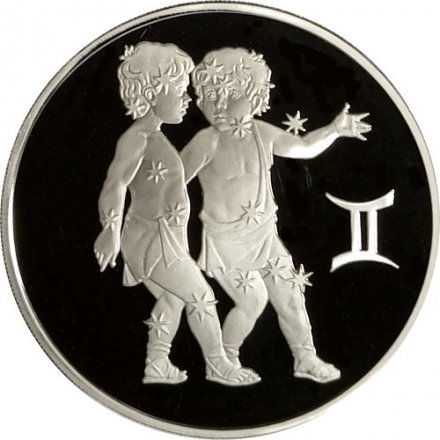 Монета Знаки зодиака. Близнецы - 3 рубля - ММД - 2004 год