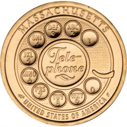 США 1 доллар 2020 год - Американские инновации - Первый дисковой телефон (D)