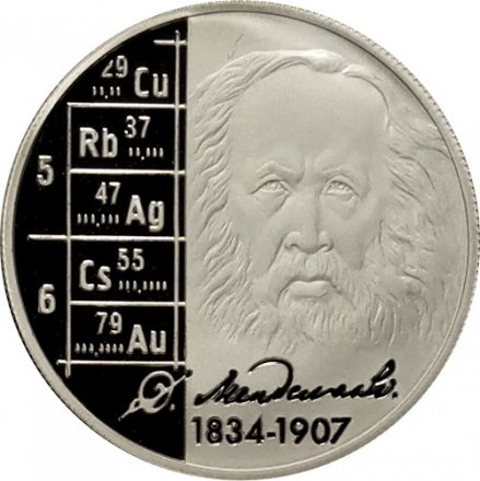 Монета 175 лет со дня рождения Д.И. Менделеева - 2 рубля - ММД - 2009 год