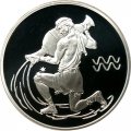 Монета Знаки зодиака. Водолей - 3 рубля - СПМД - 2004 год