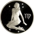 Монета Знаки зодиака. Дева - 3 рубля - СПМД - 2003 год