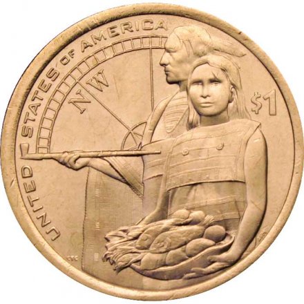 Монета США 1 доллар 2014 год - Гостеприимство индейцев (D)