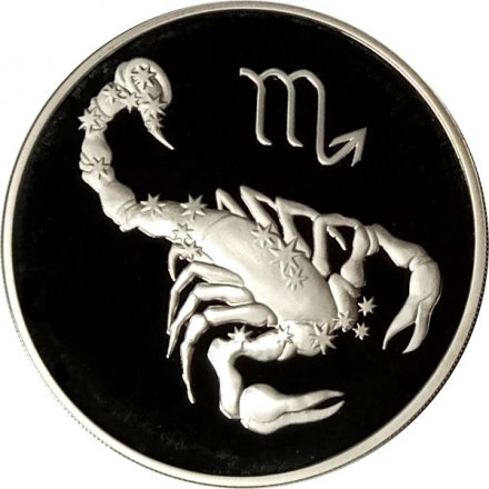 Монета Знаки зодиака. Скорпион - 3 рубля - СПМД - 2003 год