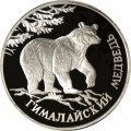 Монета Россия 1 рубль 1994 год - Гималайский медведь