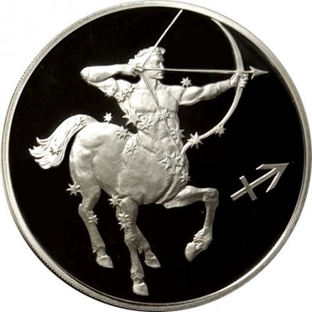 Монета Знаки зодиака. Стрелец - 3 рубля - СПМД - 2003 год