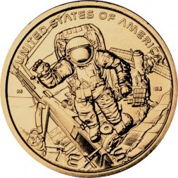 США 1 доллар 2025 год - Американские инновации - Космический центр имени Линдона Джонсона в Техасе (P)