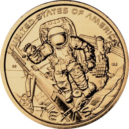 США 1 доллар 2025 год - Американские инновации - Космический центр имени Линдона Джонсона в Техасе (P)