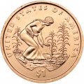 Монета США 1 доллар 2009 год - Индианка, выращивающая «трёх сестёр» (D)
