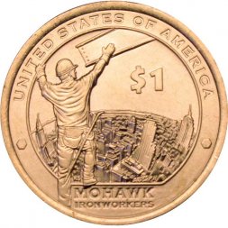 США 1 доллар 2015 год - Рабочие Мохоки (P)
