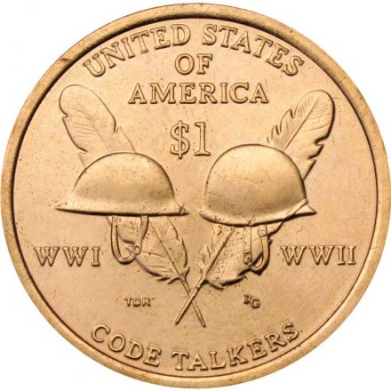 Монета США 1 доллар 2016 год - Индейцы-радисты (P)