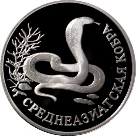 Монета Россия 1 рубль 1994 год - Среднеазиатская кобра