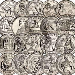 Набор из 20 монет 25 центов США 2022-2025 года серии "Американские женщины"