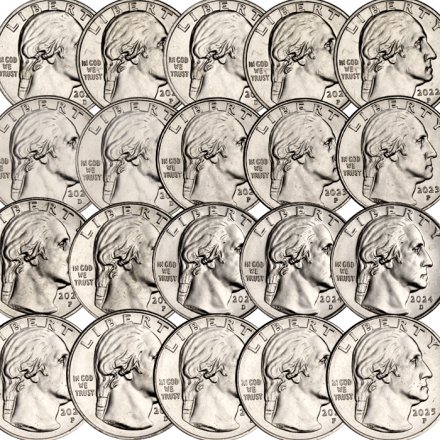 Набор из 20 монет 25 центов США 2022-2025 года серии &quot;Американские женщины&quot;