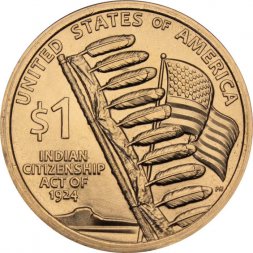 США 1 доллар 2024 год - Закон о гражданстве индейцев (D)