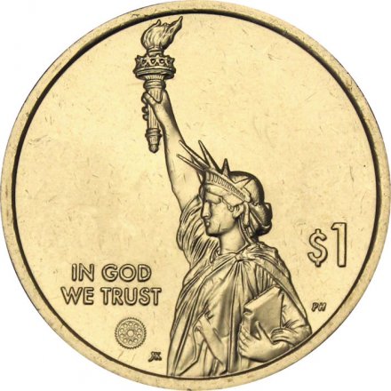 США 1 доллар 2025 год - Американские инновации - Первый компьютерный эскиз военного корабля США (P)