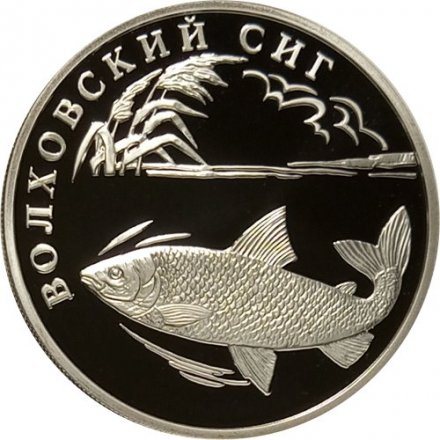 Монета Красная книга. Волховский Сиг - 1 рубль - СПМД - 2005 год