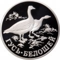 Монета Красная книга. Гусь-белошей - 1 рубль - СПМД - 1998 год
