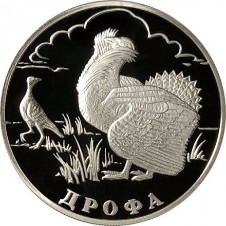 Монета Красная книга. Дрофа - 1 рубль - СПМД - 2004 год