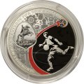Монета Россия 3 рубля 2018 год - ЧМ по футболу - Санкт-Петербург