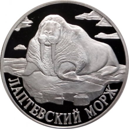 Монета Красная книга. Лаптевский морж - 1 рубль - СПМД - 1998 год