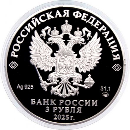 Россия 3 рубля 2025 год - Фиксики (серебро)